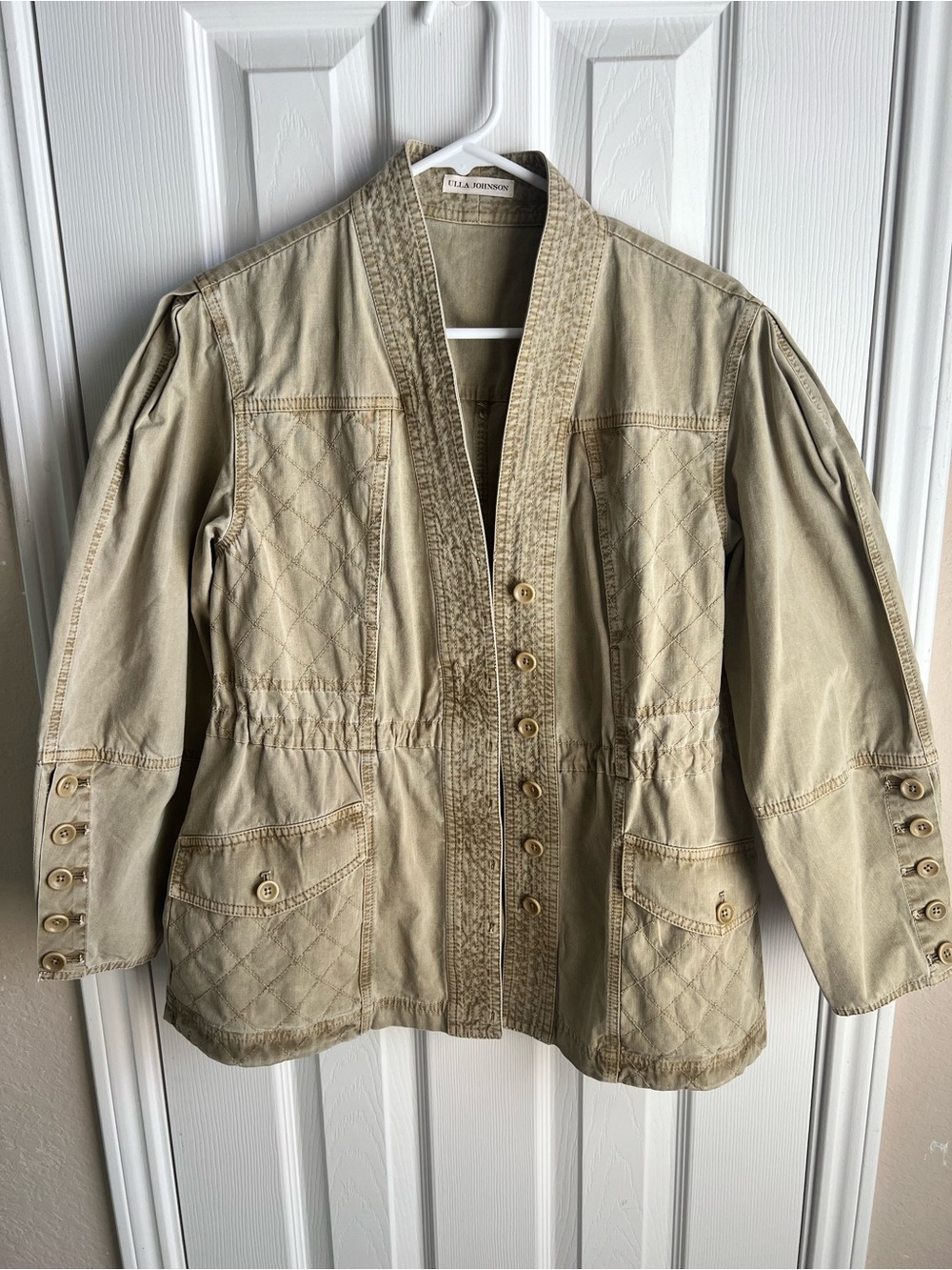 Ulla Johnson Tan Quilted Utility Jacket
